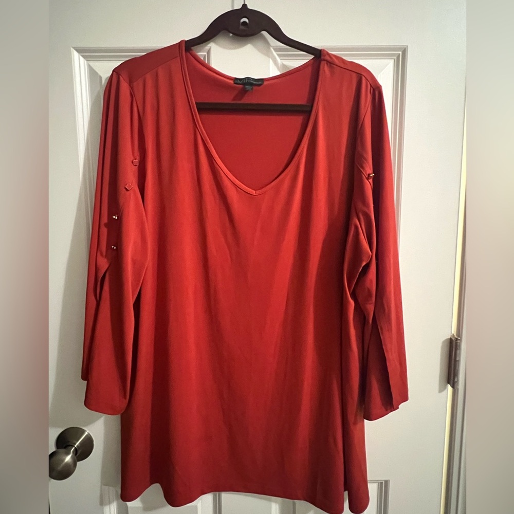 VIP Women's Deep Red Tunic Top